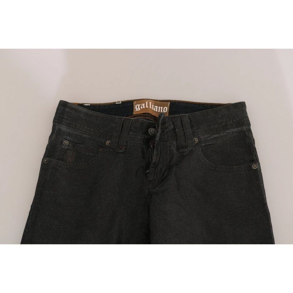 John Galliano Black Washed Low Waist Regular Leg Denim Women's Pants